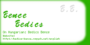 bence bedics business card